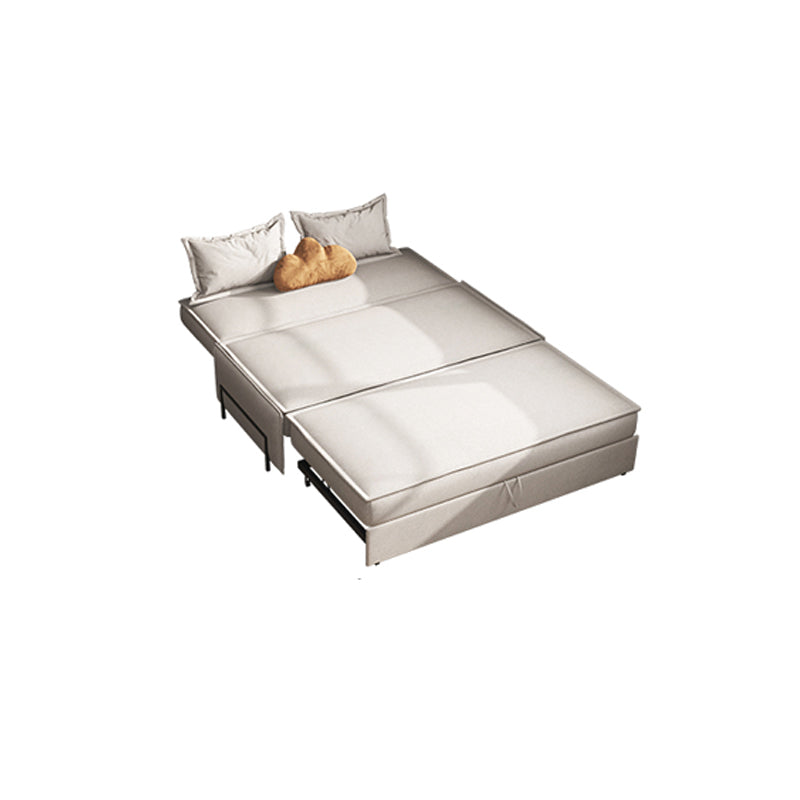 Gray Faux leather Sleeper Sofa 34.64" Wide Armless Sofa Bed with Upholstered