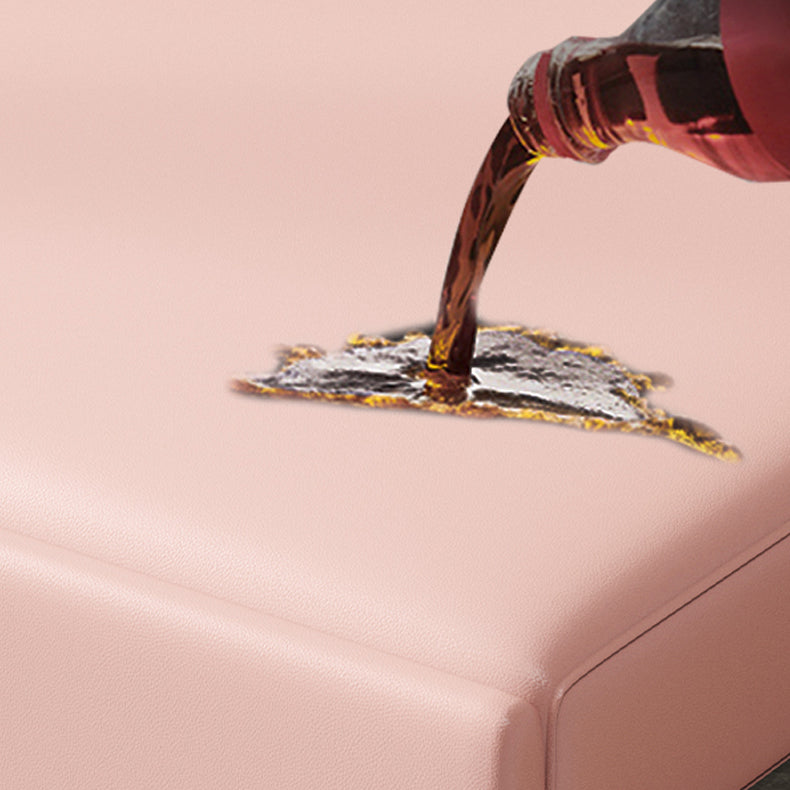 Faux leather Sleeper Sofa 32.28" Wide Pink Foldable Armless Sofa Bed