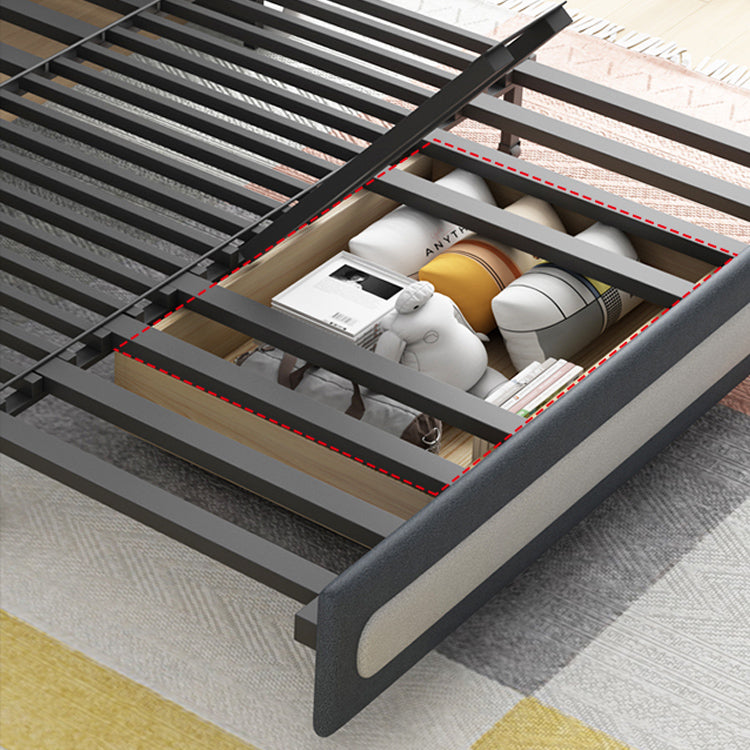 Deep Gray Faux leather Sofa Bed 33.46" Wide Square Arm Sleeper Sofa