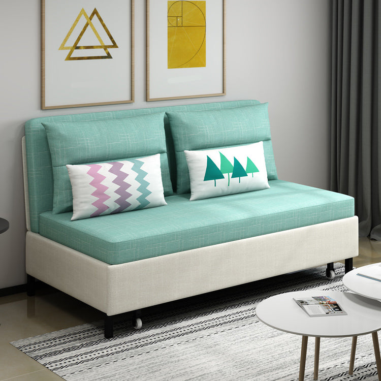 31.88" Wide Linen Sleeper Sofa Green Sofa Bed with Pillow Back