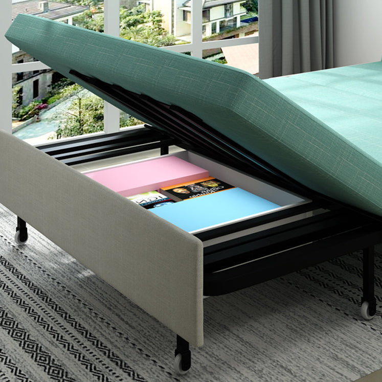 31.88" Wide Linen Sleeper Sofa Green Sofa Bed with Pillow Back