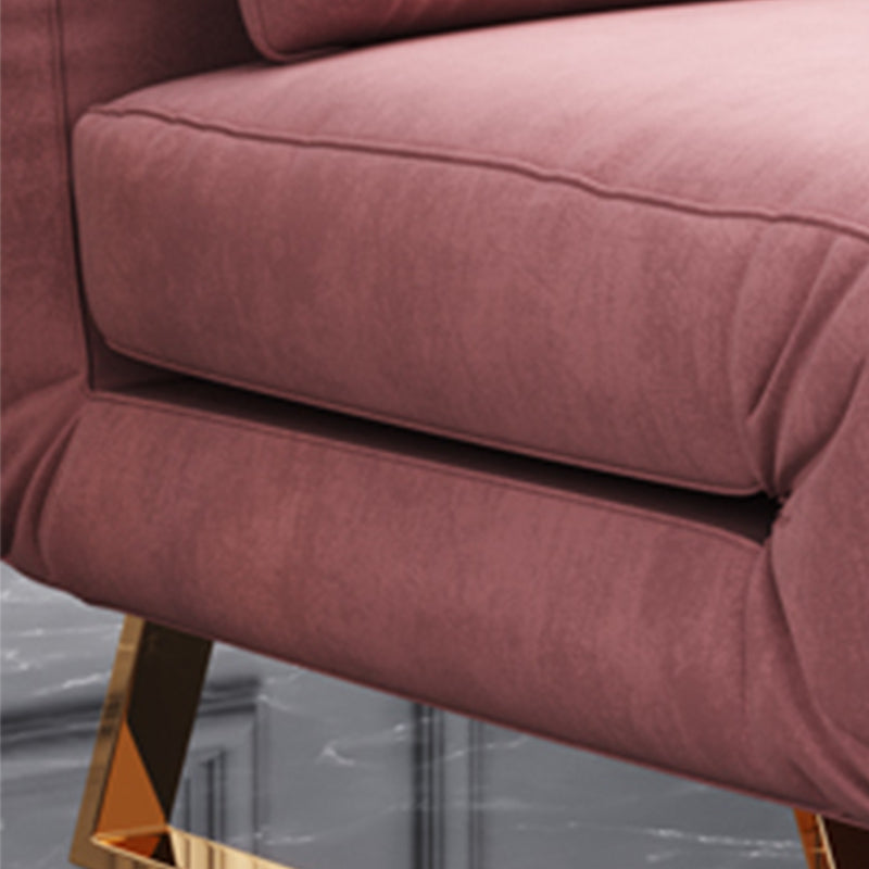 Glam Foldable Futon Frame with Velvet 31.5" Wide Futon Sofa Bed in Pink