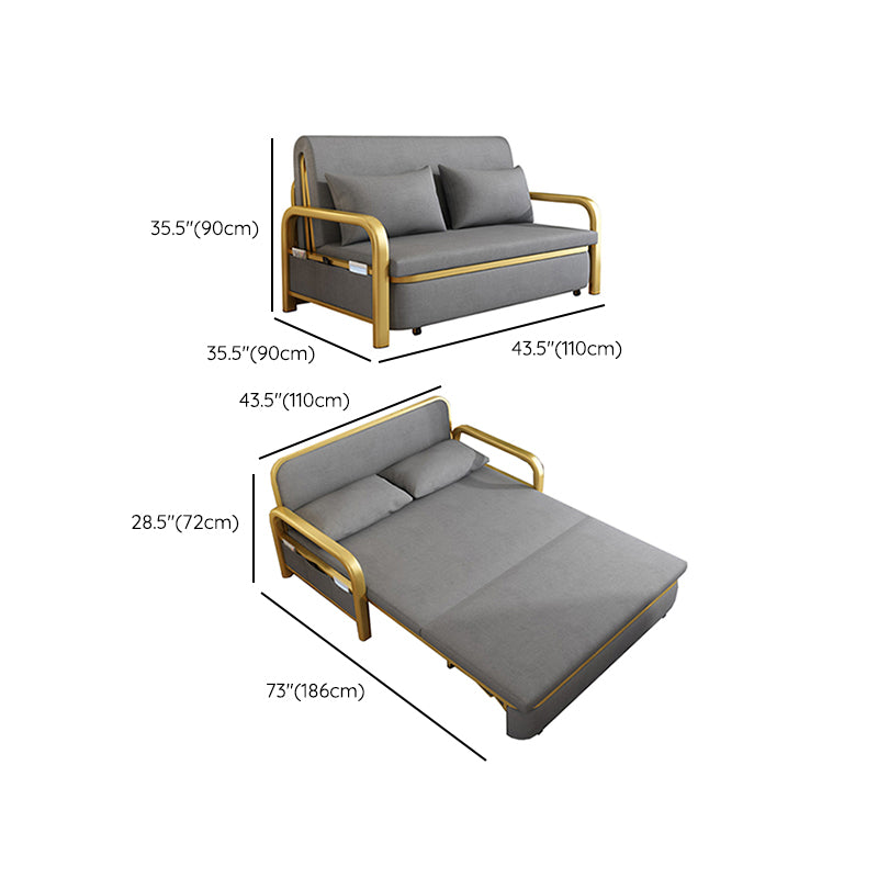 Gray Faux leather Sleeper Sofa 35.43" Wide Foldable Sofa Bed with Cushion Back