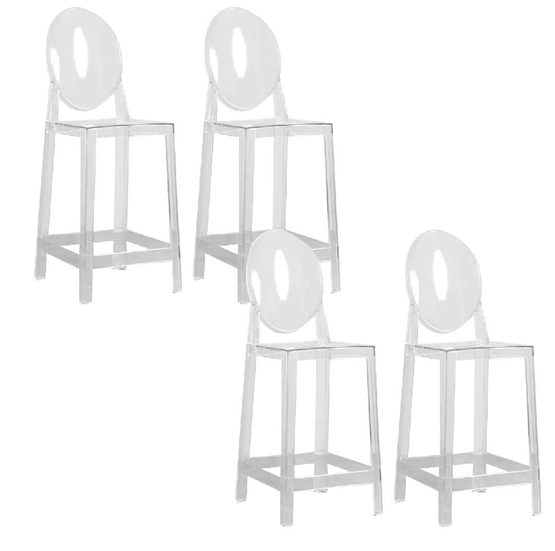 Industrial Backrest Armless Counter High Chair Plastic Bar Stool with 4 Legs