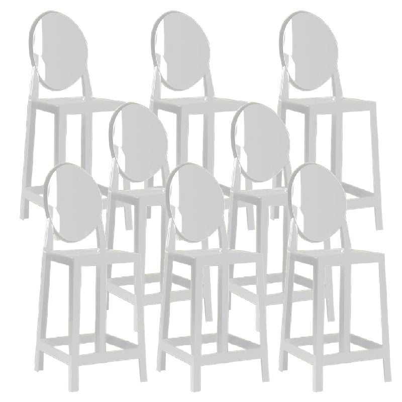 Industrial Backrest Armless Counter High Chair Plastic Bar Stool with 4 Legs