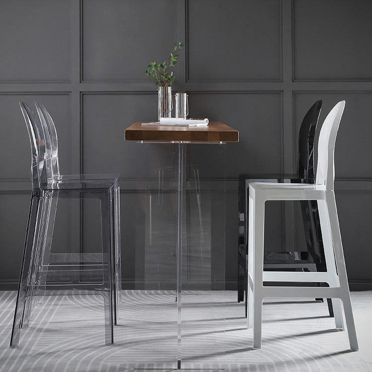 Industrial Acrylic Counter Height Stools 4 Legs Bar Stool for Indoor