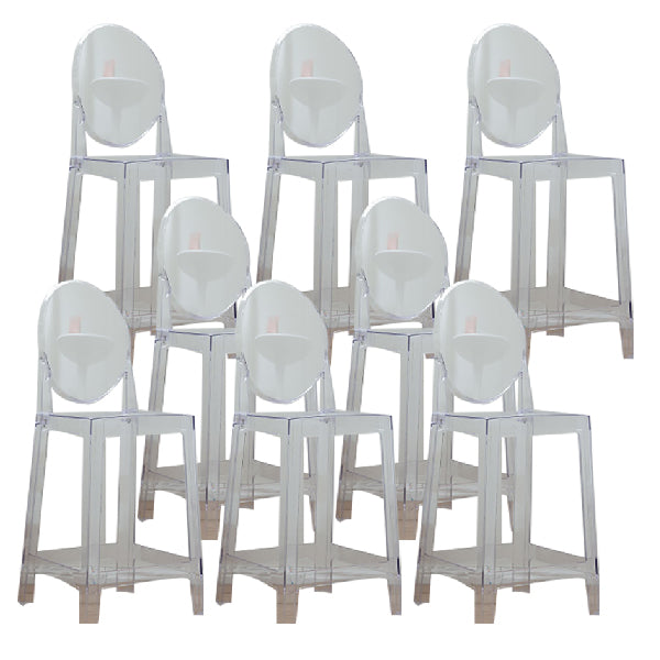 Industrial Acrylic Counter Height Stools 4 Legs Bar Stool for Indoor