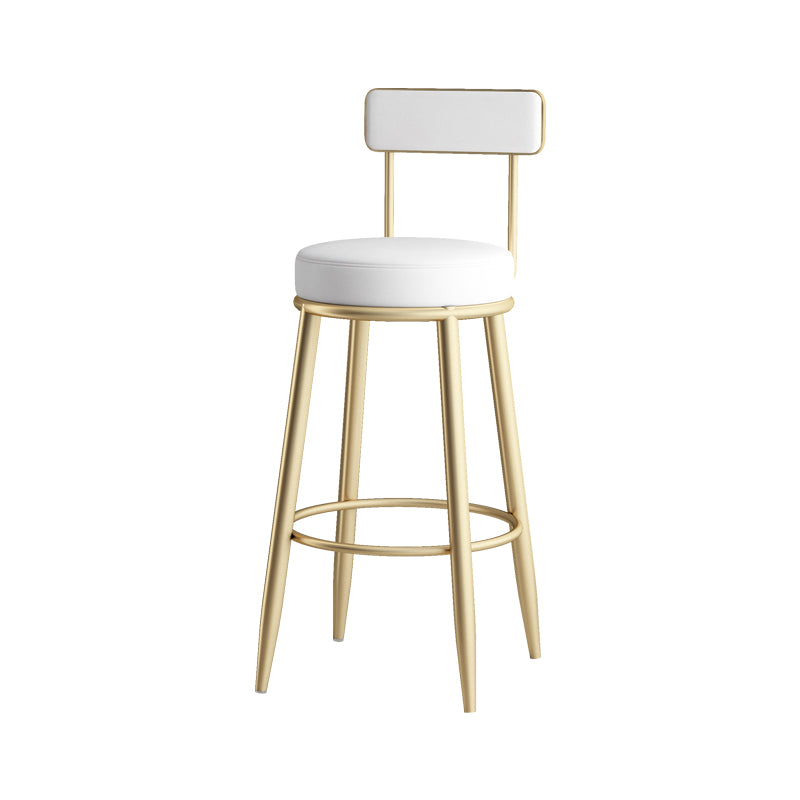 Contemporary Style Armless Counter Stool Faux Leather Low Back Bar Stool