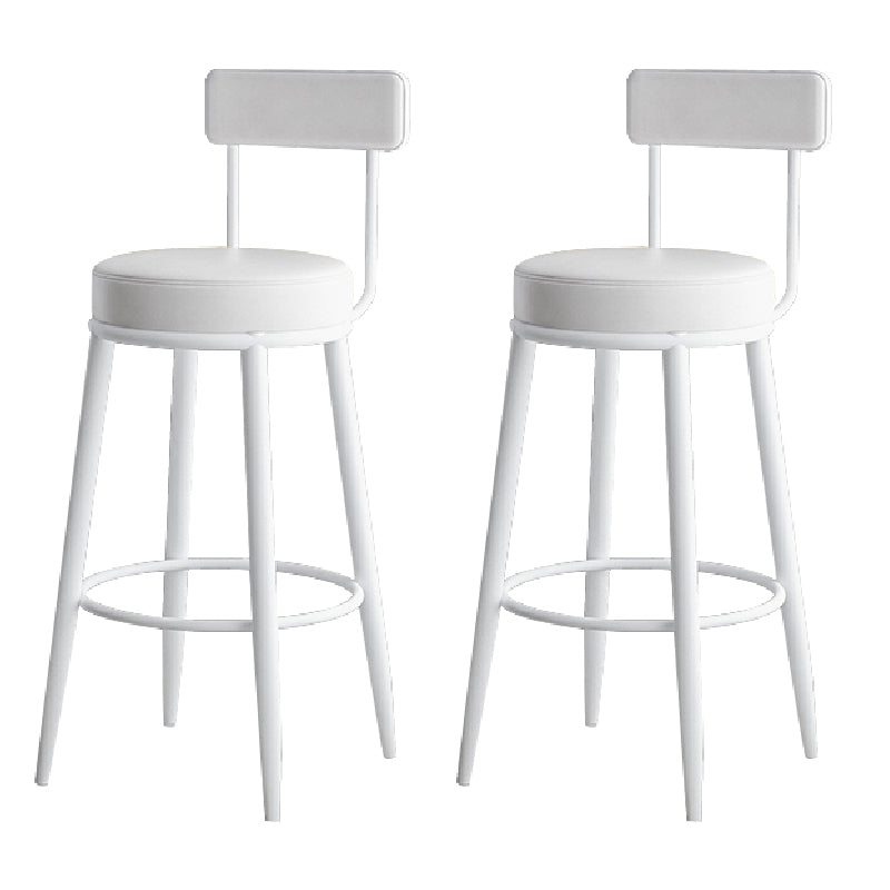 Contemporary Style Armless Counter Stool Faux Leather Low Back Bar Stool