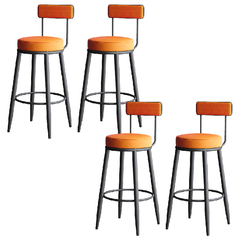 Contemporary Style Armless Counter Stool Faux Leather Low Back Bar Stool