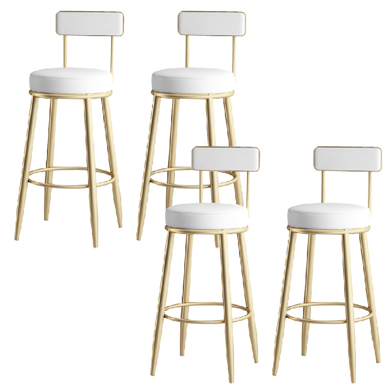 Contemporary Style Armless Counter Stool Faux Leather Low Back Bar Stool