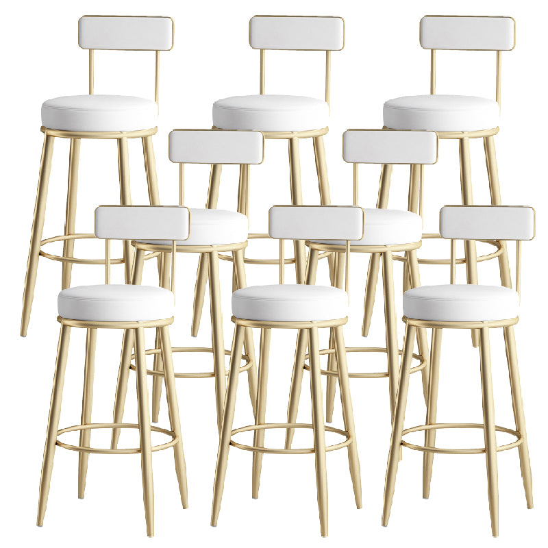 Contemporary Style Armless Counter Stool Faux Leather Low Back Bar Stool
