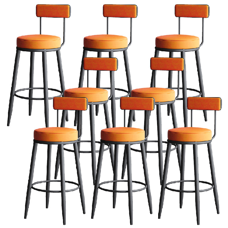 Contemporary Style Armless Counter Stool Faux Leather Low Back Bar Stool