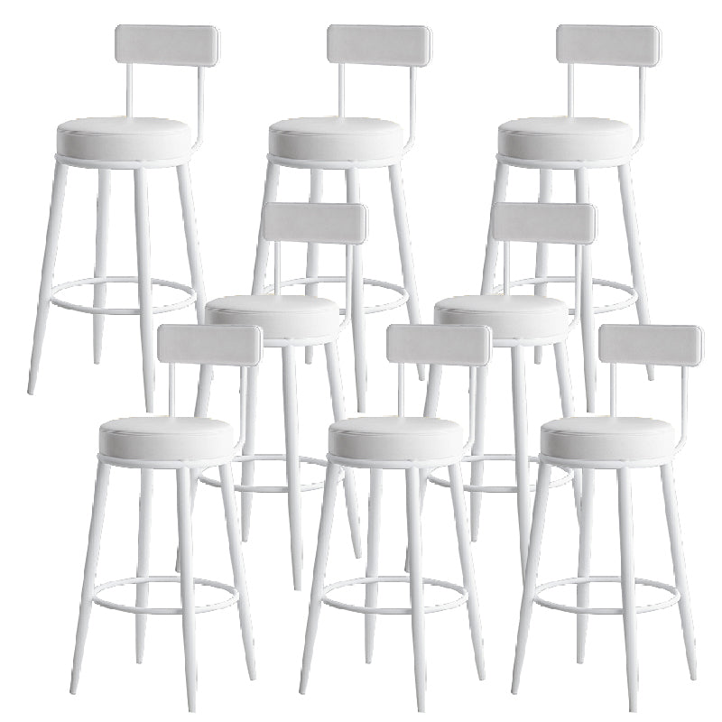 Contemporary Style Armless Counter Stool Faux Leather Low Back Bar Stool