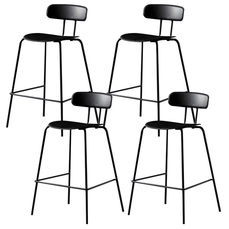 Luxurious Backrest Counter Stool with Metal Base Plastic Armless Cafe Bar Stool