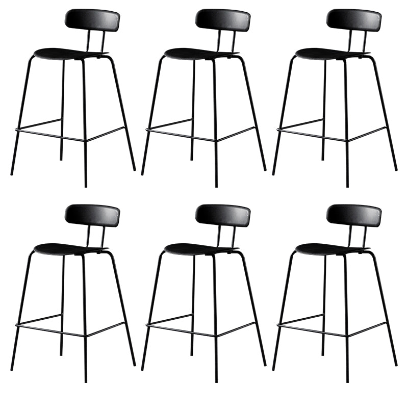 Luxurious Backrest Counter Stool with Metal Base Plastic Armless Cafe Bar Stool