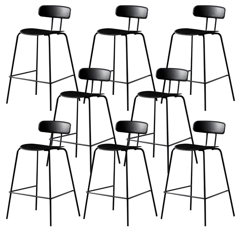 Luxurious Backrest Counter Stool with Metal Base Plastic Armless Cafe Bar Stool
