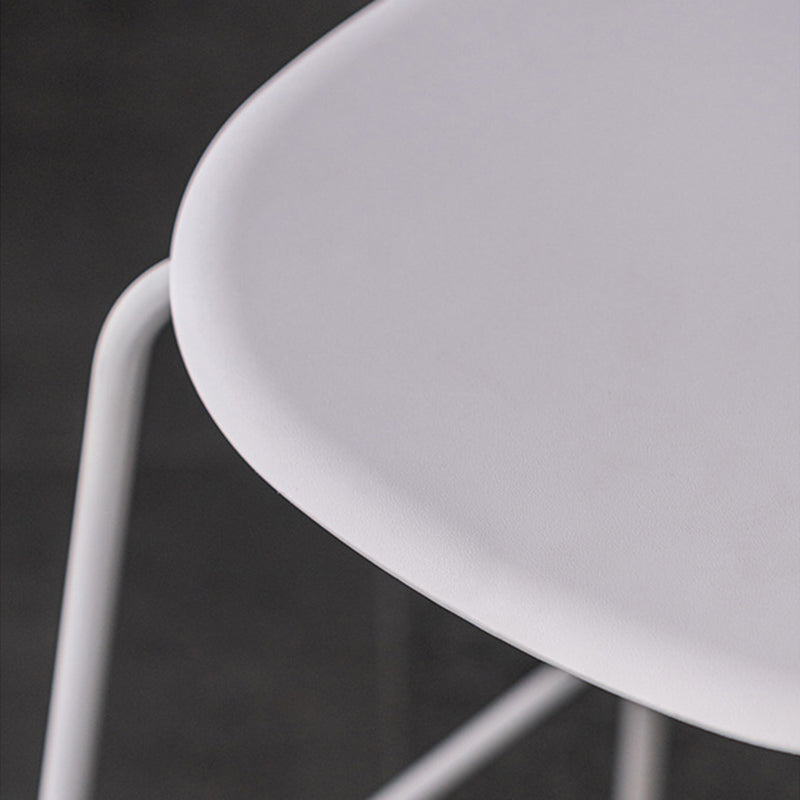 Luxurious Backrest Counter Stool with Metal Base Plastic Armless Cafe Bar Stool