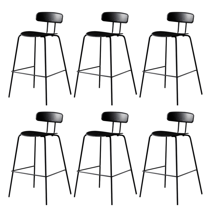Luxurious Backrest Counter Stool with Metal Base Plastic Armless Cafe Bar Stool