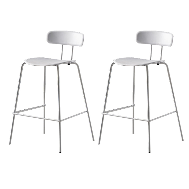 Luxurious Backrest Counter Stool with Metal Base Plastic Armless Cafe Bar Stool