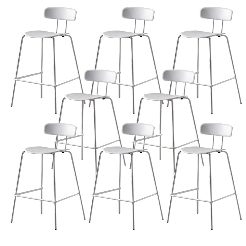 Luxurious Backrest Counter Stool with Metal Base Plastic Armless Cafe Bar Stool