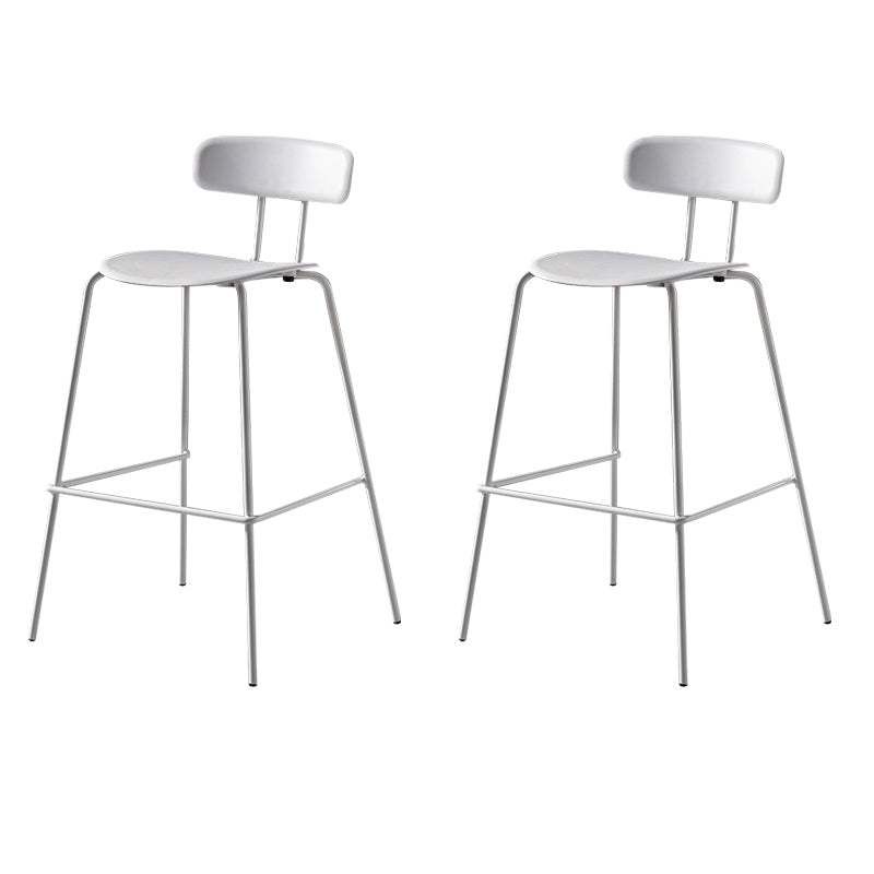 Luxurious Backrest Counter Stool with Metal Base Plastic Armless Cafe Bar Stool