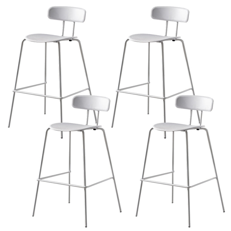 Luxurious Backrest Counter Stool with Metal Base Plastic Armless Cafe Bar Stool