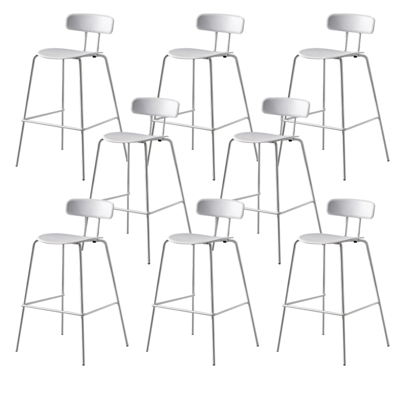 Luxurious Backrest Counter Stool with Metal Base Plastic Armless Cafe Bar Stool