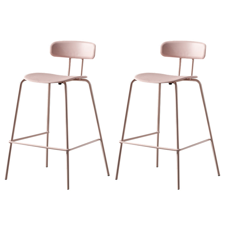 Luxurious Backrest Counter Stool with Metal Base Plastic Armless Cafe Bar Stool