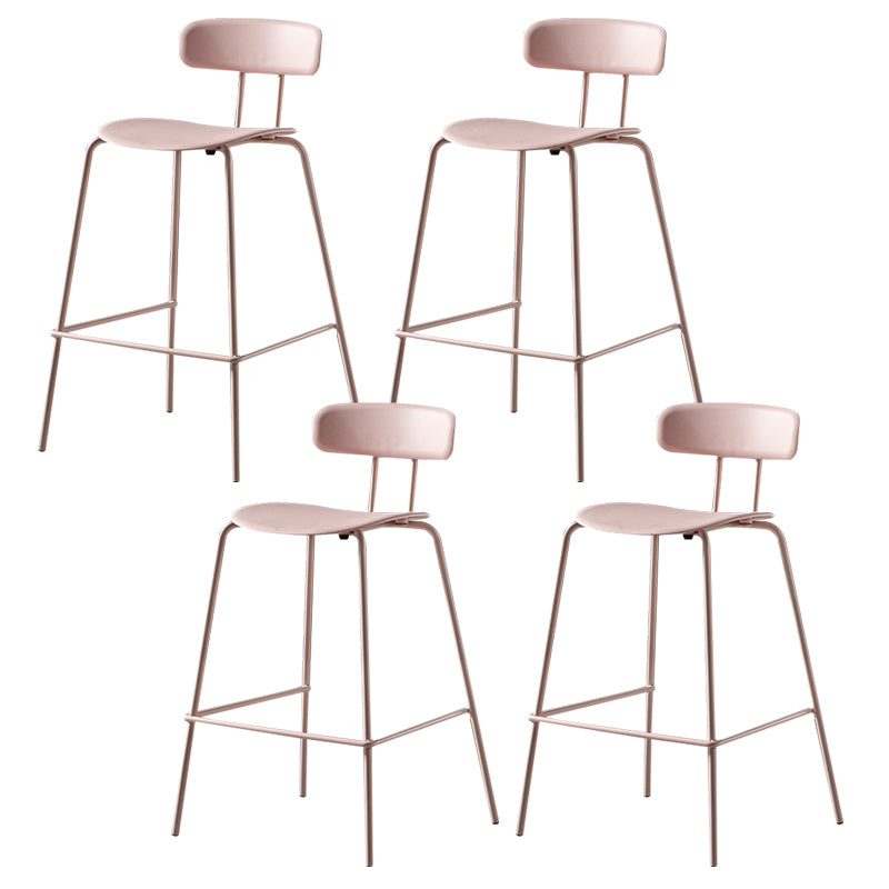 Luxurious Backrest Counter Stool with Metal Base Plastic Armless Cafe Bar Stool