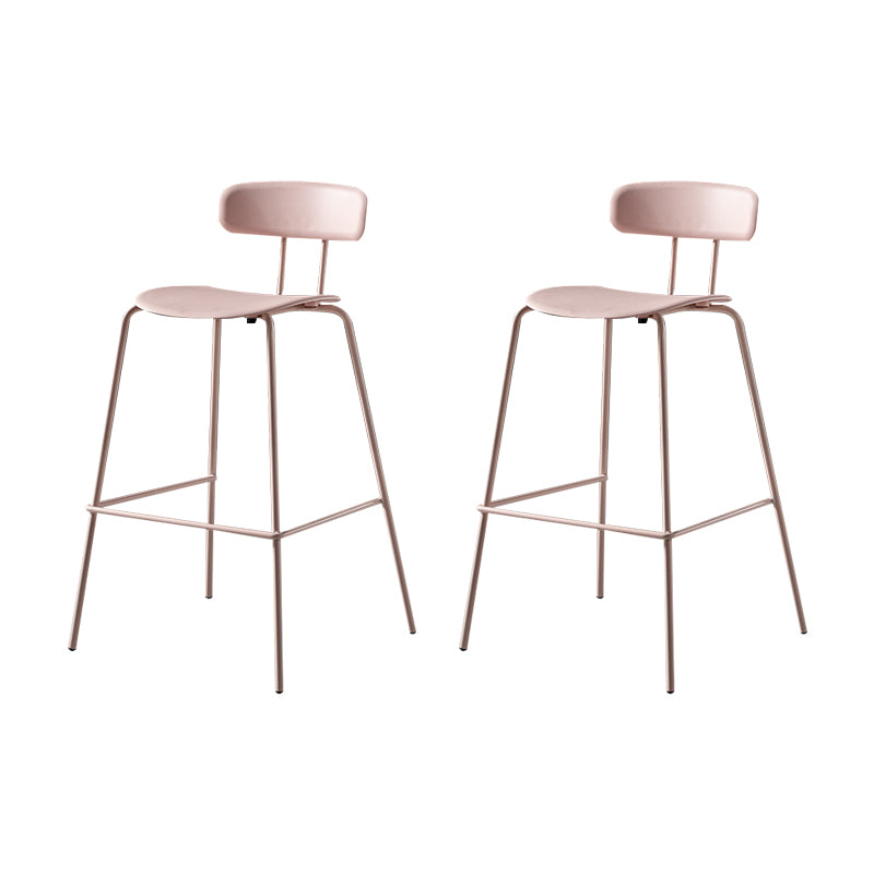 Luxurious Backrest Counter Stool with Metal Base Plastic Armless Cafe Bar Stool