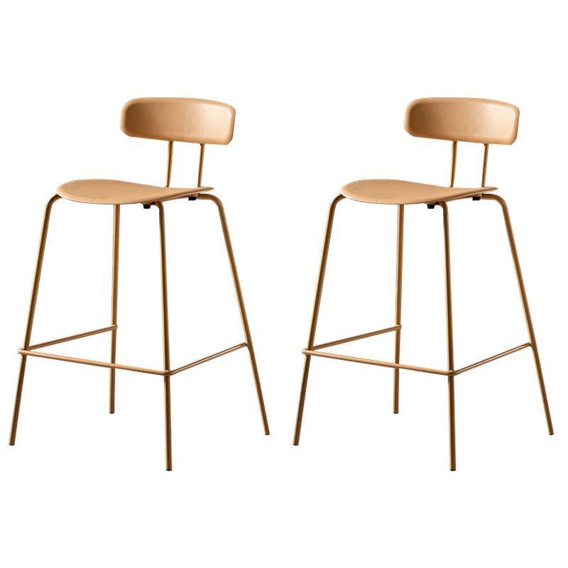 Luxurious Backrest Counter Stool with Metal Base Plastic Armless Cafe Bar Stool