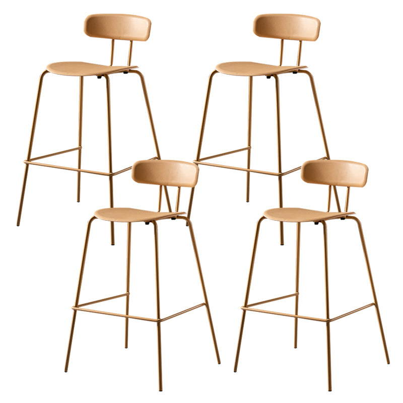 Luxurious Backrest Counter Stool with Metal Base Plastic Armless Cafe Bar Stool
