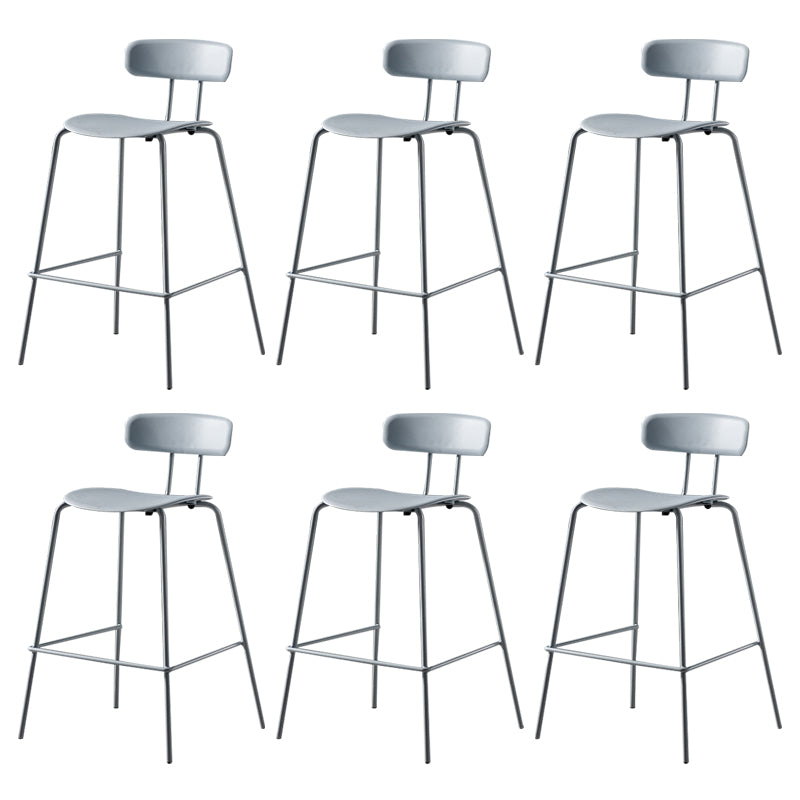 Luxurious Backrest Counter Stool with Metal Base Plastic Armless Cafe Bar Stool