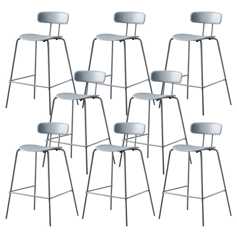Luxurious Backrest Counter Stool with Metal Base Plastic Armless Cafe Bar Stool