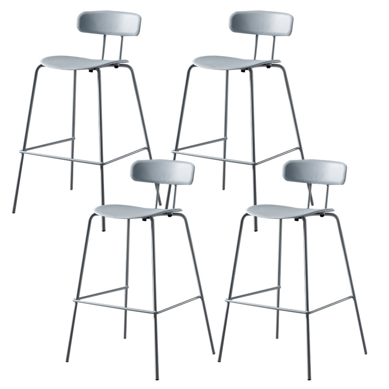 Luxurious Backrest Counter Stool with Metal Base Plastic Armless Cafe Bar Stool