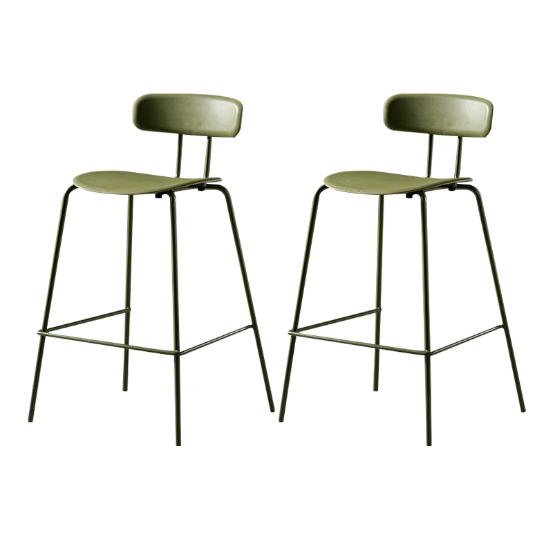 Luxurious Backrest Counter Stool with Metal Base Plastic Armless Cafe Bar Stool