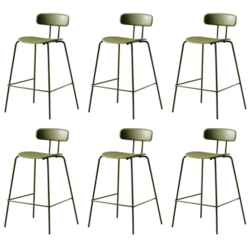 Luxurious Backrest Counter Stool with Metal Base Plastic Armless Cafe Bar Stool
