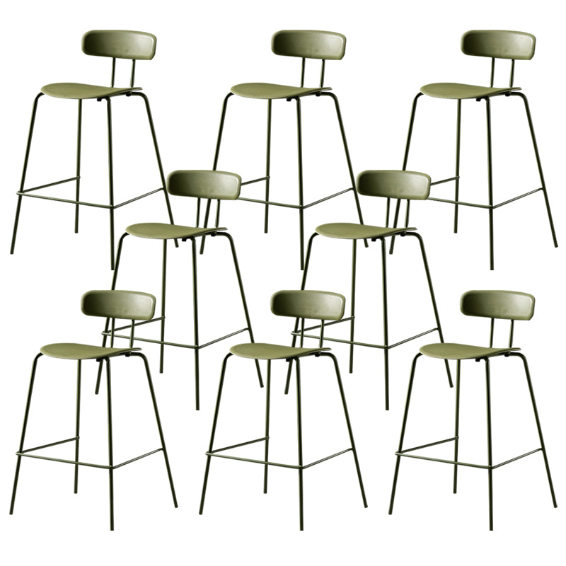 Luxurious Backrest Counter Stool with Metal Base Plastic Armless Cafe Bar Stool