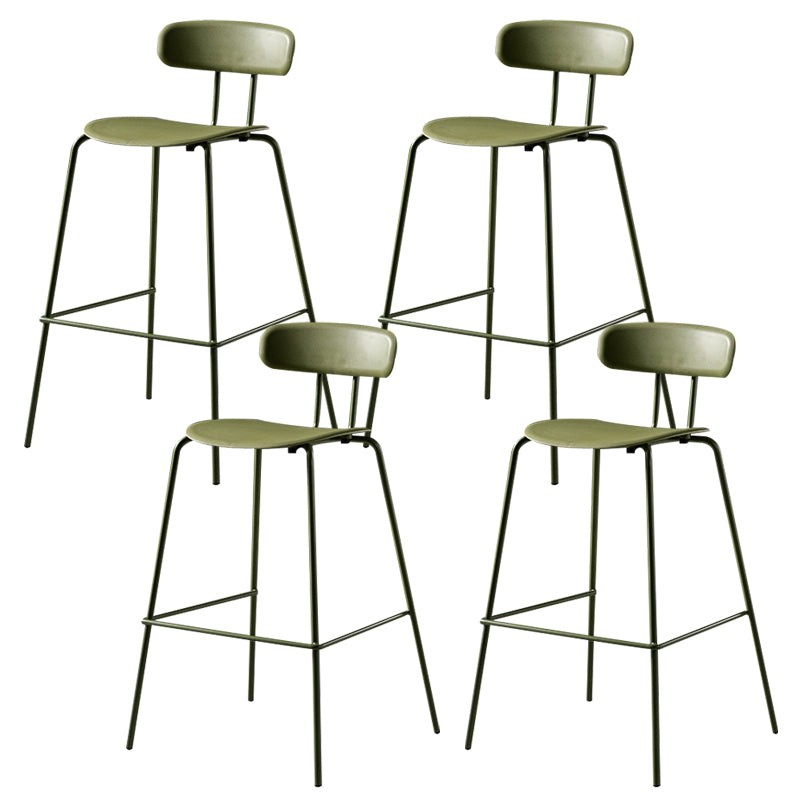 Luxurious Backrest Counter Stool with Metal Base Plastic Armless Cafe Bar Stool