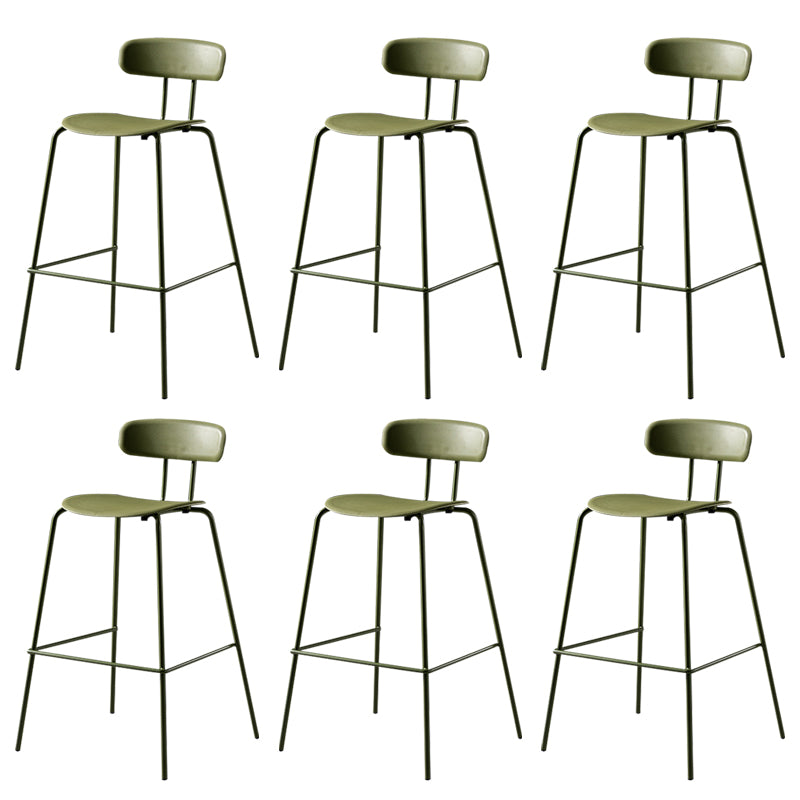 Luxurious Backrest Counter Stool with Metal Base Plastic Armless Cafe Bar Stool