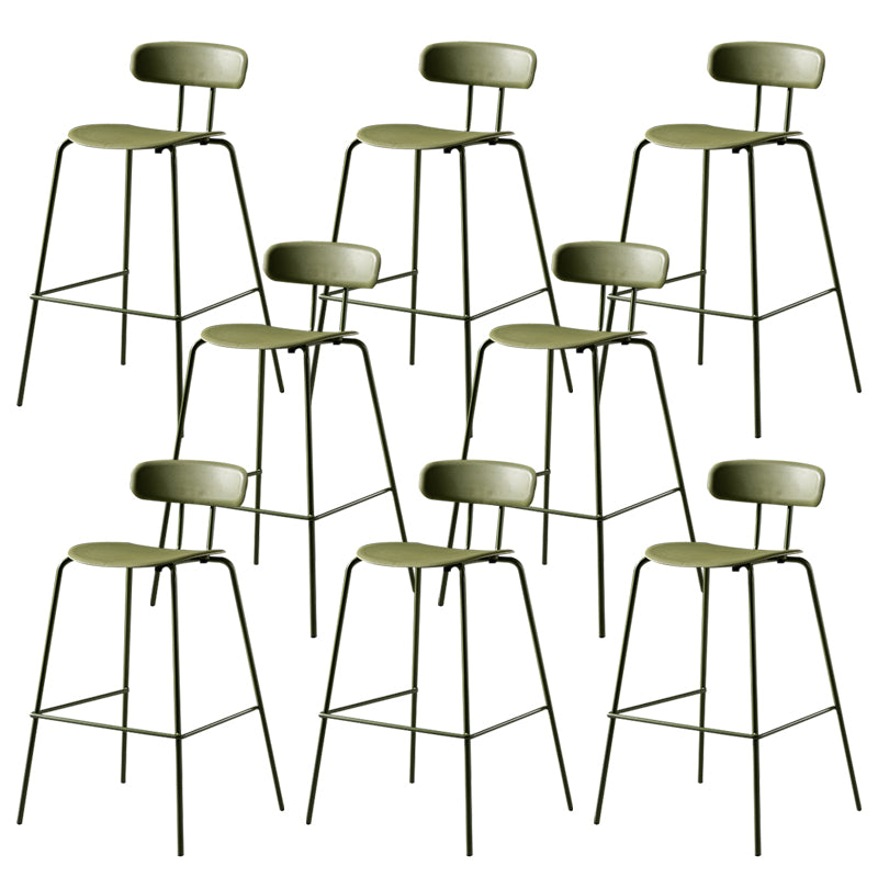 Luxurious Backrest Counter Stool with Metal Base Plastic Armless Cafe Bar Stool