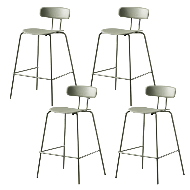 Luxurious Backrest Counter Stool with Metal Base Plastic Armless Cafe Bar Stool