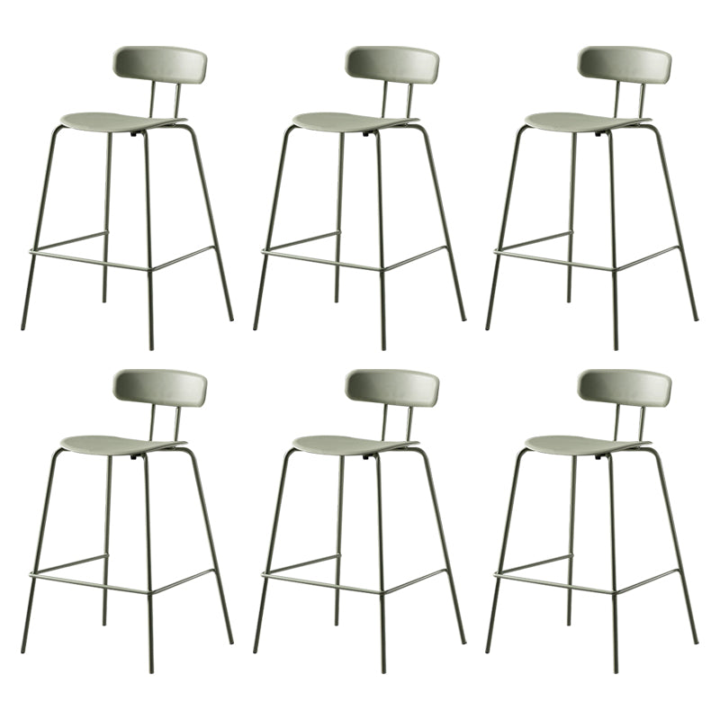 Luxurious Backrest Counter Stool with Metal Base Plastic Armless Cafe Bar Stool