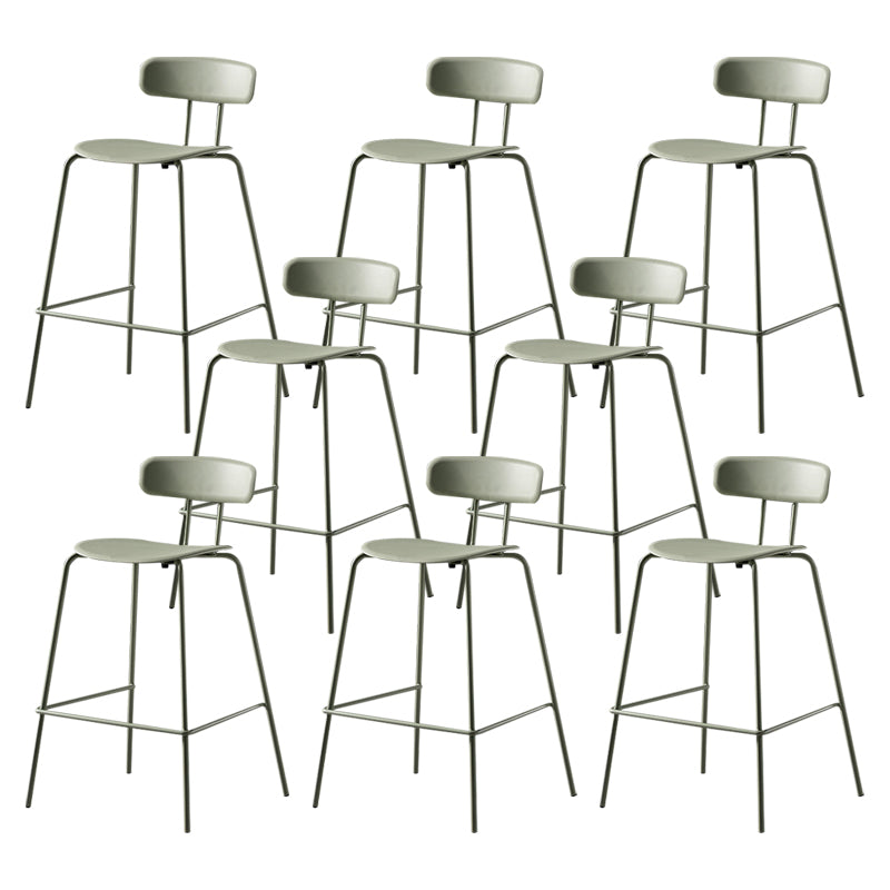 Luxurious Backrest Counter Stool with Metal Base Plastic Armless Cafe Bar Stool