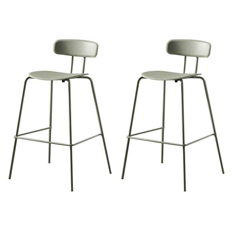 Luxurious Backrest Counter Stool with Metal Base Plastic Armless Cafe Bar Stool