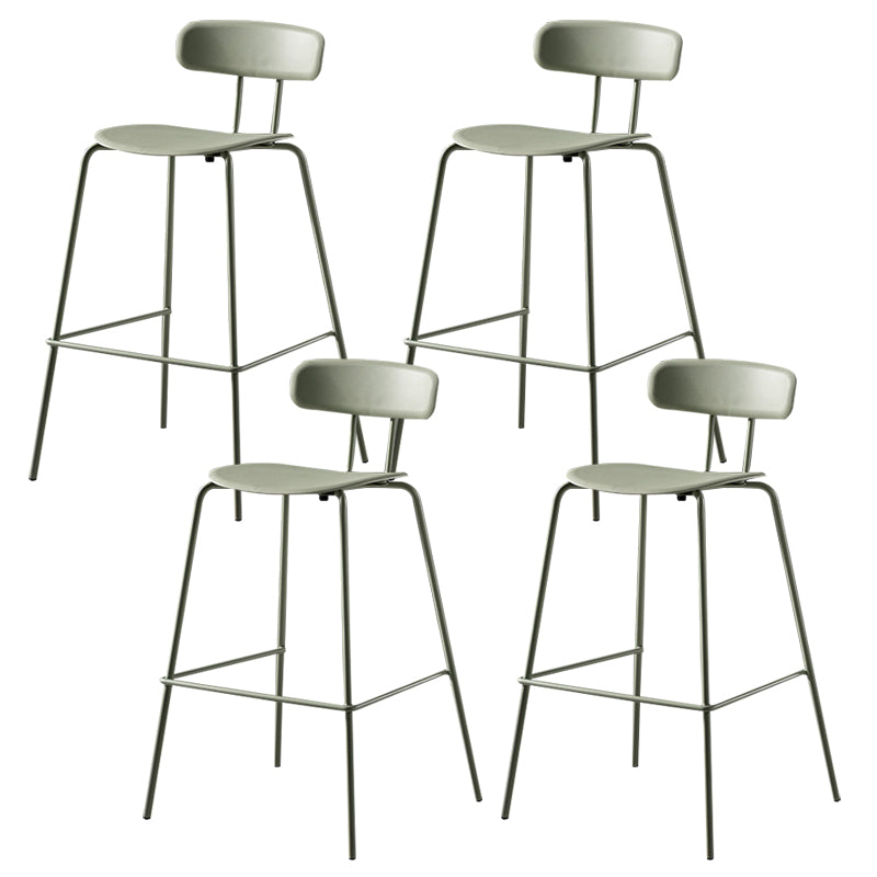 Luxurious Backrest Counter Stool with Metal Base Plastic Armless Cafe Bar Stool