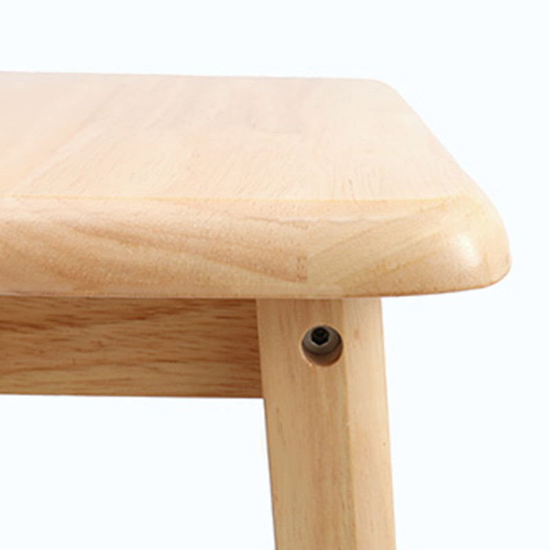 Industrial Wooden Counter Chair Square Backless Solid Wood Round High Chair with 4 Legs