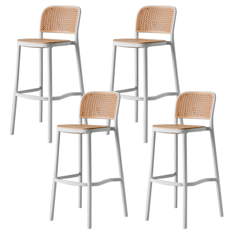 Nordic Backrest Counter Stool with Metal Base Plastic Armless Bar Chair