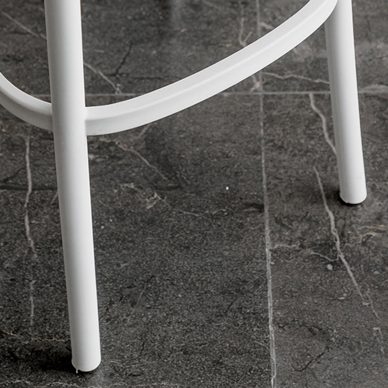 Nordic Backrest Counter Stool with Metal Base Plastic Armless Bar Chair